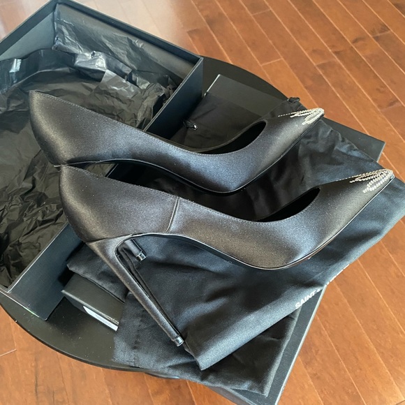 *SOLD* Gorgeous never worn Saint Laurent Black Heels with Crystal Toe. - Picture 9 of 13